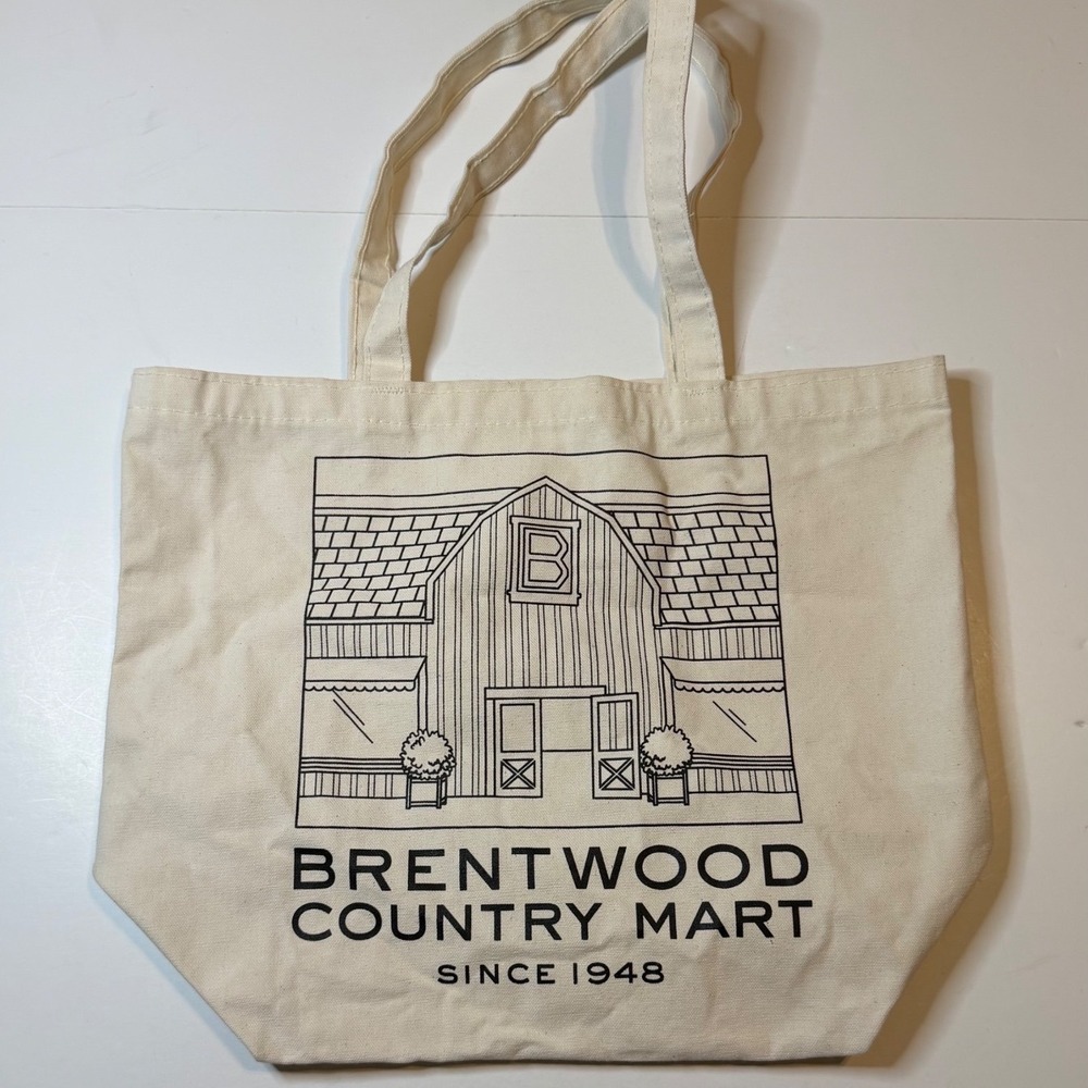 Brentwood Country Mart Tote Bag Large Cream Canvas Souvenir Bag